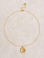 Gold Copper Sunflower Necklace - Image 3