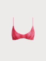 Red Striped Crochet Bikini Top - Image 6