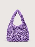 Purple Cotton Rope Crocheted Handbag - Image 4