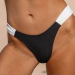 Black & White Color Block High-Cut Bikini Bottom