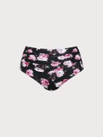 Black Floral Plus Size Bikini Bottom - Image 6