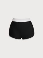 Black Contrast Full Coverage Plus Size Bikini Bottom - Image 6