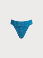 Blue Jacquard High Cut Bikini bottom - Image 6
