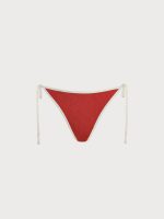 Brick Red Jacquard Tie Bikini Bottom - Image 6