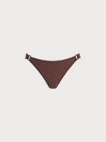 Dark Coffee Lurex O-Ring Bikini Bottom - Image 7