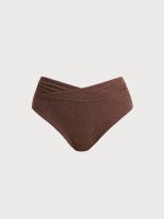 Dark Coffee V Cut Plus Size Bikini Bottom - Image 5