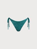 Dark Green Jacquard Tie Bikini Bottom - Image 9