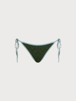 Dark Green Textured Tie Bikini Bottom - Image 6