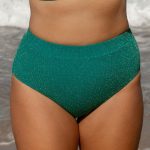 Green Lurex Plus Size Bikini Bottom