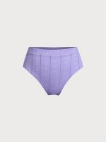 Purple Jacquard Plus Size Bikini Bottom - Image 6