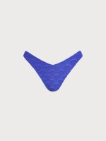 Royal Blue Textured Full Coverage Bikini Bottom - Image 6