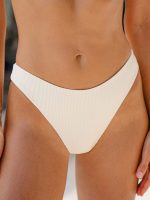 Off White Solid Bikini Bottom