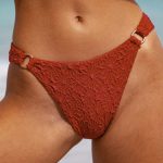 Orange O-Ring Textured Bikini Bottom