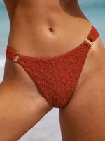 Orange O-Ring Textured Bikini Bottom