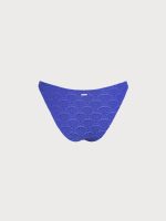 Royal Blue Textured Gold-Accented Bikini Bottom - Image 10
