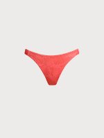 Red Textured Elastic Bikini Bottom - Image 6