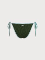 Dark Green Textured Tie Bikini Bottom - Image 7