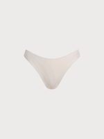 Off White Solid Bikini Bottom - Image 7
