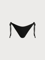 Black Solid Tie Bikini Bottom - Image 6