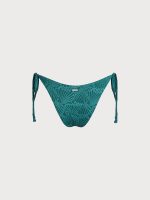 Dark Green Jacquard Tie Bikini Bottom - Image 10