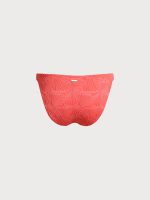 Red Textured Elastic Bikini Bottom - Image 7