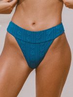Blue Jacquard High Cut Bikini bottom