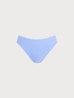 Light Blue Textured Natural Waisted Bikini Bottom - Image 6