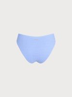 Light Blue Textured Natural Waisted Bikini Bottom - Image 7