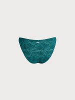 Dark Green Jacquard Elastic Bikini Bottom - Image 7