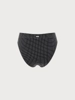 Black Polka Dot High Waisted Bikini Bottom - Image 6