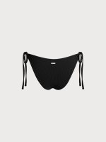 Black Solid Tie Bikini Bottom - Image 7