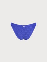 Royal Blue Textured Full Coverage Bikini Bottom - Image 7