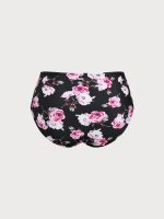 Black Floral Plus Size Bikini Bottom - Image 7