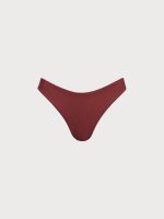Wine Red Solid Bikini Bottom - Image 7