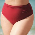 Wine Red Ruched Plus Size Bikini Bottom