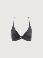 Black Polka Dot X Cross Bikini Top - Image 4