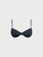 Shimmering Blue Textured Underwire Bikini Top - Image 6