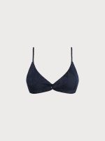 Shimmering Blue Crinkle Textured Bikini Top - Image 6