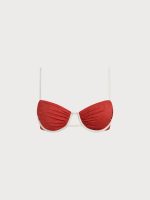 Brick Red Jacquard Underwire Bikini Top - Image 5