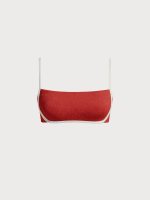Brick Red Jacquard Bikini Top - Image 8