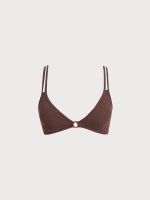 Dark Coffee O-Ring Strappy Bikini Top - Image 10