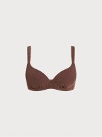 Dark Coffee Textured Underwire Bikini Top - Image 12