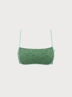 Dark Green Jacquard X Cross Bikini Top - Image 11