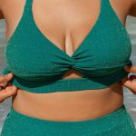 Green Lurex Twist Plus Size Bikini Top