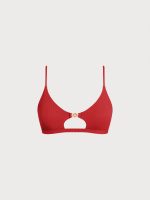 Red Cutout Gold-Accented Bikini Top - Image 6
