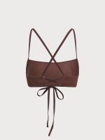 Dark Coffee Shimmer Bikini Top - Image 9