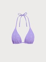 Purple Jacquard Halter Bikini Top - Image 5