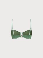 Dark Green Jacquard Underwire Bikini Top - Image 7