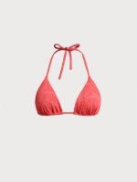 Red Jacquard Triangle Bikini Top - Image 8