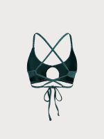 Green Monogram Cutout Bikini Top - Image 9
